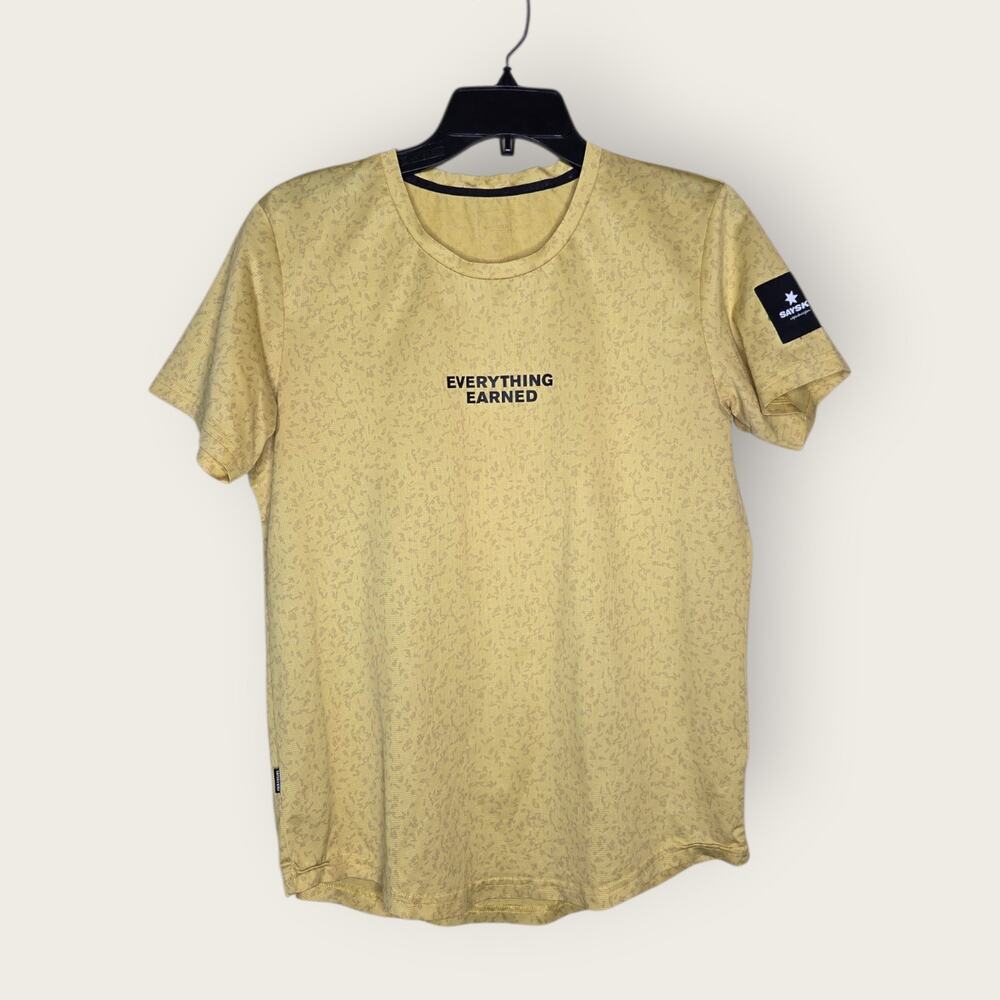SAYSKY Copenhagen Everything Earned Yellow Shirt Running Men's Small (est)